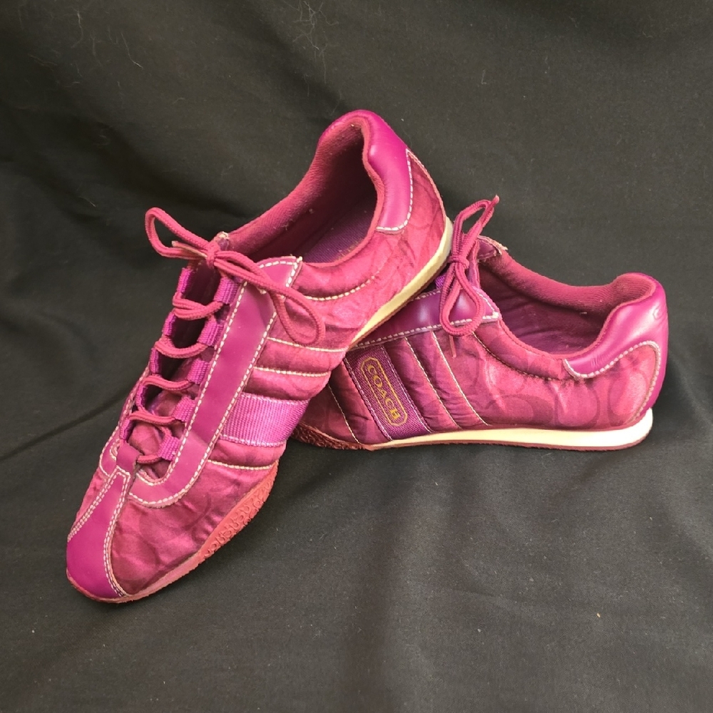 Coach Pink Magenta Lace-Up Sneakers